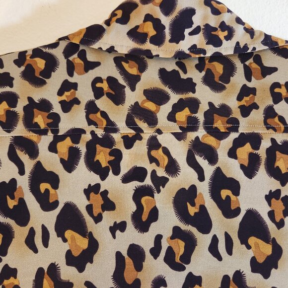 Tan/Browns Very Vollbrach SS Leopard Print Shirt Dress XS - Picture 10 of 15